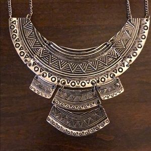 Silver Aztec Tribal Necklace